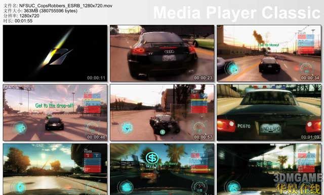 《极品飞车12：无间风云》警匪模式高清视频、截图