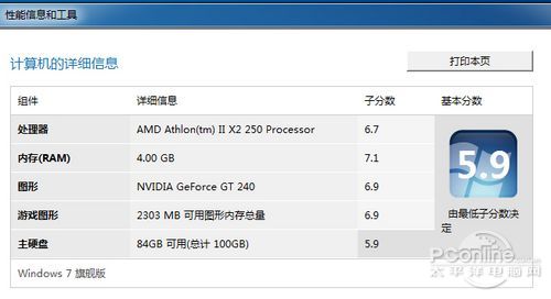 Windows体验指数 Windows体验指数