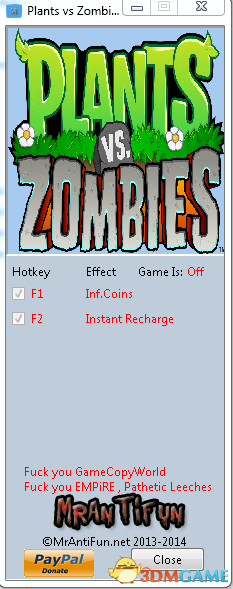 植物大战僵尸 v1.2.0.1073两项修改器[MrAntiFun]