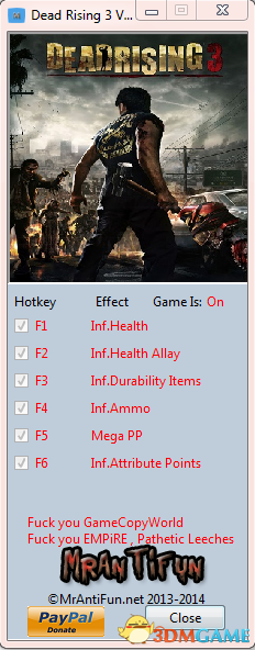 丧尸围城3：天启版 v1.0六项修改器[MrAntiFun]