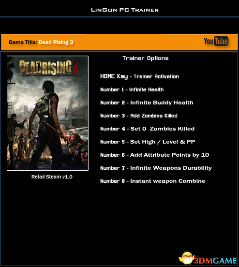 丧尸围城3：天启版 v1.0八项修改器[LinGon]