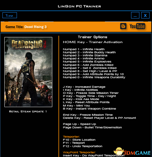 丧尸围城3 v1.1二十五项修改器[Lingon]