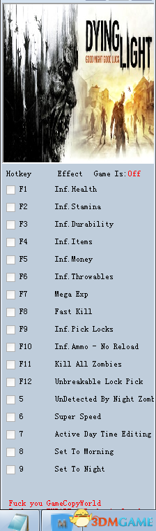 消逝的光芒 v1.2.1十七项修改器[MrAntiFun]