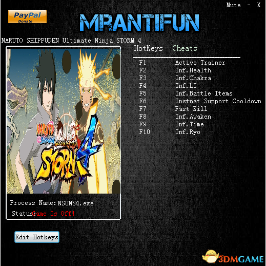 火影忍者：究极忍者风暴4 v1.01九项修改器[MrAntiFun]