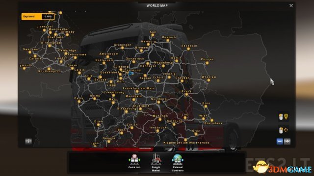 欧洲卡车模拟2 v1.25-1.26无限金钱地图全开通用存档