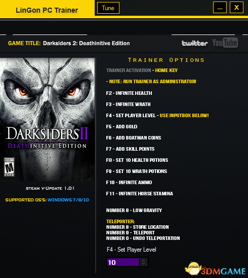 暗黑血统2：死亡终极版 v1.1十三项修改器[LinGon]