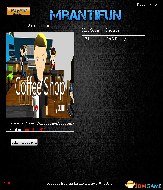 咖啡店大亨 v04.16.2017单项修改器[MrAntiFun]