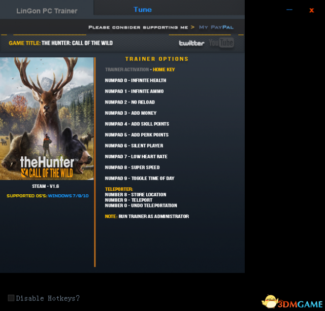 猎人：野性的呼唤 v1.06十二项修改器[LinGon]