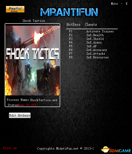 冲击战术 v6162七项修改器[MrAntiFun]