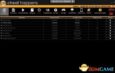 战神阿修罗 Build27323八项修改器 [CheatHappens]