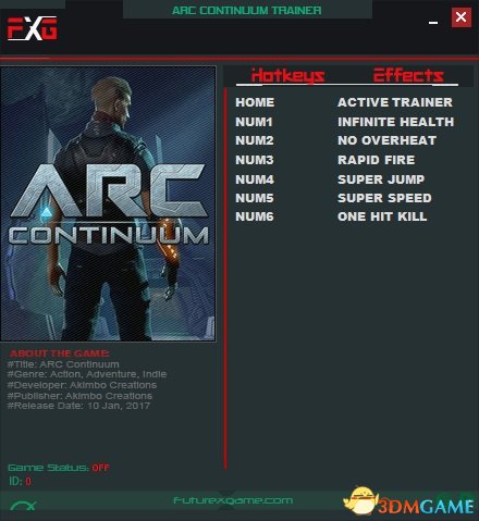 电弧连续 v1.0六项修改器[FutureX]