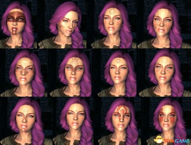 上古卷轴5 几种脸部的刺青MOD