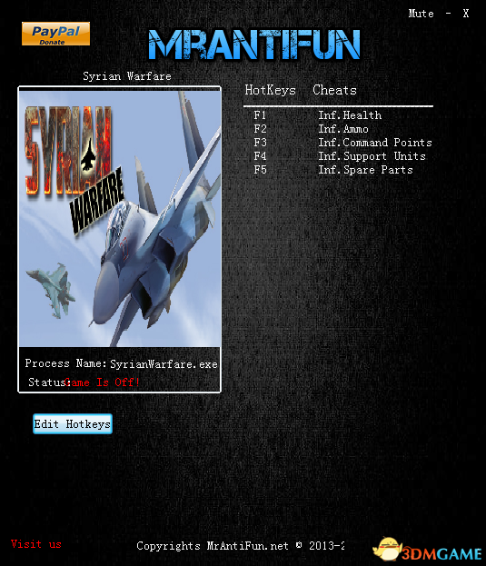 叙利亚战争 v1.0.0.43五项修改器[MrAntiFun] 