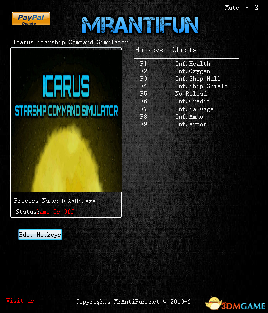 伊卡洛斯飞船指挥模拟 v1.1.6九项修改器[MAF]