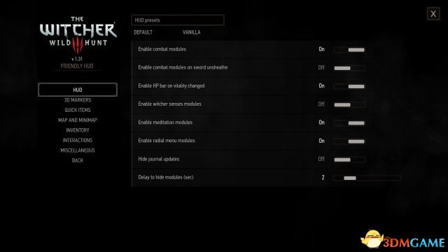 巫师3：狂猎 v1.31 Friendly HUD UI Mod