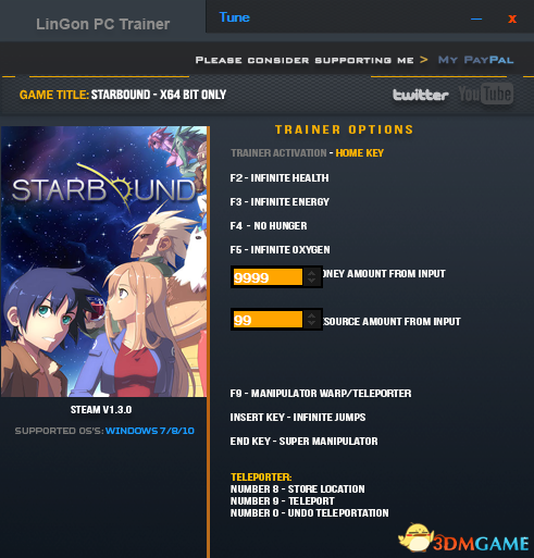 星界边境 v1.3.0 64位十一项修改器[Lingon]