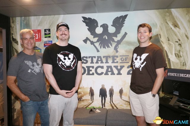 左起UndeadLabs工作室负责人JeffStrain、设计总监RichardFoge、游戏制作人Patrick Hooley