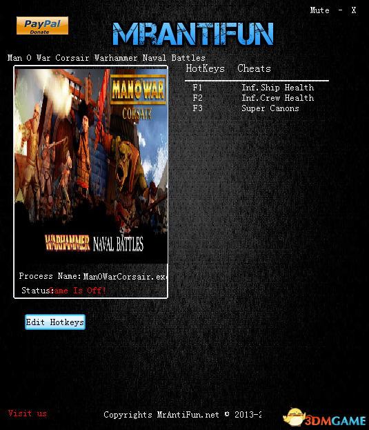 斗士：海盗船 v1.1.1三项修改器[MrAntiFun]