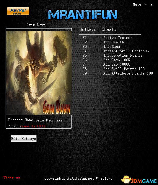恐怖黎明 v1.0.1八项修改器[MrAntiFun]