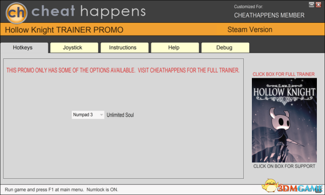 空洞骑士 v1.0.3.4无限魂修改器[CH]