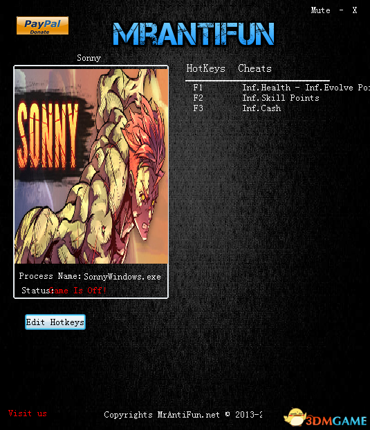 桑尼 v06.27.2017四项修改器[MAF]