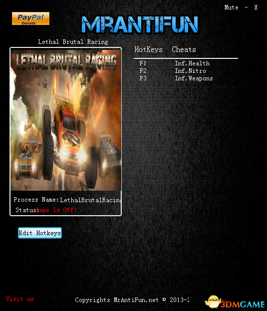 暴力狂飙 v06.29.2017三项修改器[MrAntiFun]