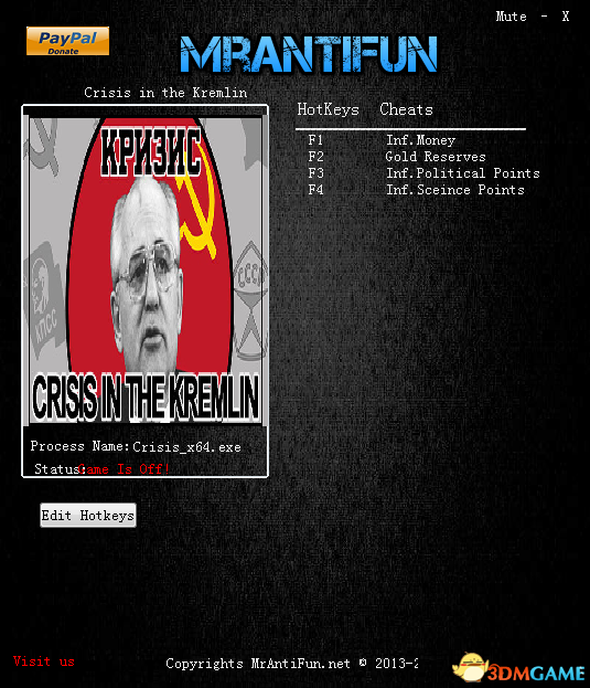 克林姆林宫危机 v1.52四项修改器[MrantiFun]