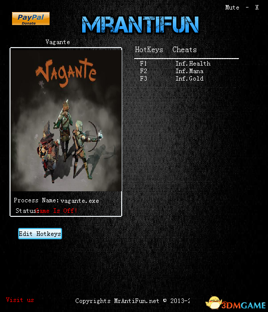 流浪(Vagante) v58三项修改器[MrAntiFun]