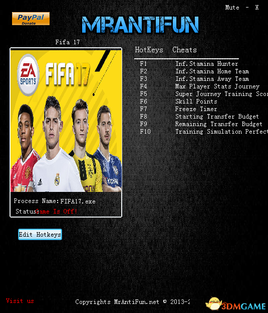 FIFA 17 v06.19.2017十项修改器[MrAntiFun]