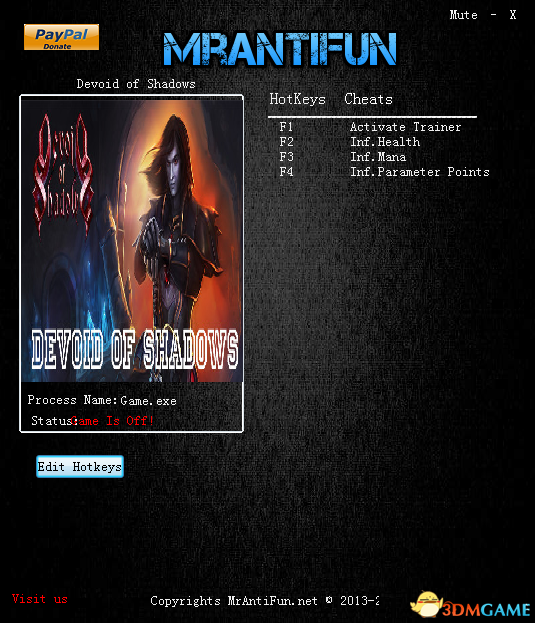 无影之影 v1.0三项修改器[MrAntiFun]