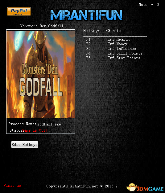 恶魔之巢：上帝之陨 v1.051五项修改器[MrAntiFun]