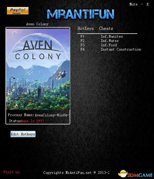 艾文殖民地 正式版v1020155四项修改器[MrAntiFun]