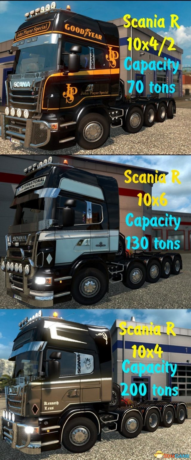 欧洲卡车模拟2 v1.27超多轮子 Scania R车头MOD