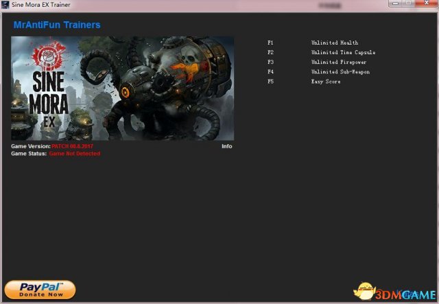 不再犹豫Sine Mora EX v2017.8.08五项修改器
