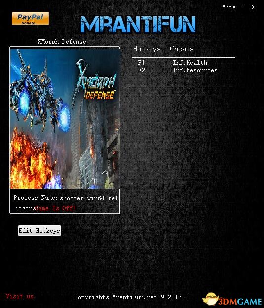 X变体：防御 v1.0无限生命无限资源修改器[MrAntiFun]