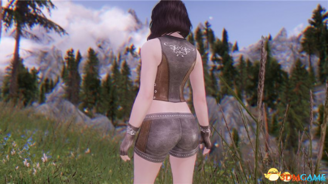 上古卷轴5 UNPB性感的皮革短夹克套装MOD