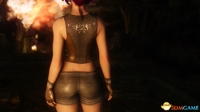 上古卷轴5 UNPB性感的皮革短夹克套装MOD