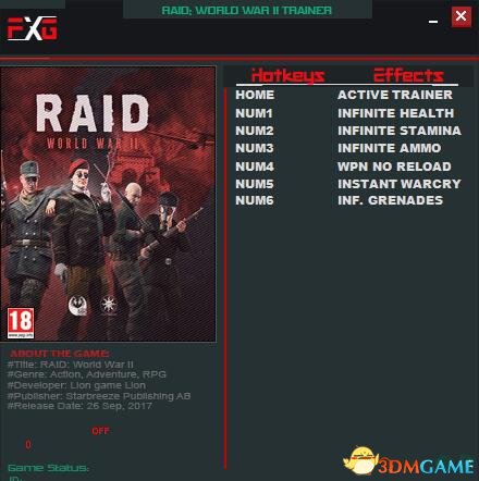 突袭：二战 六项修改器[FutureX]