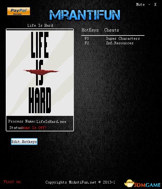 生活不易 v0.91超级人物无限资源修改器[MrAntiFun]