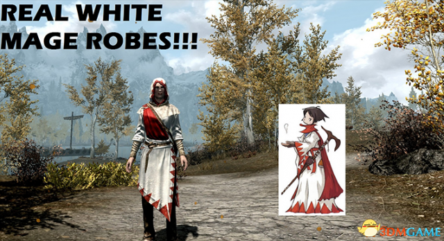 上古卷轴5 女性最终幻想风白魔法师长袍MOD[替换版]