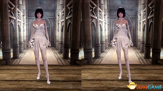 上古卷轴5 Haku MMD白色婚纱套装MOD