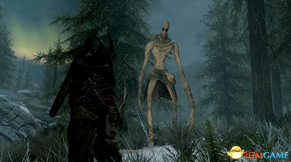 上古卷轴5 万圣节妖瘦男Slender Man瘦长鬼影生物MOD