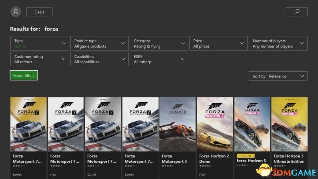 Xbox Insider预览用户已可使用微软商店筛选功能