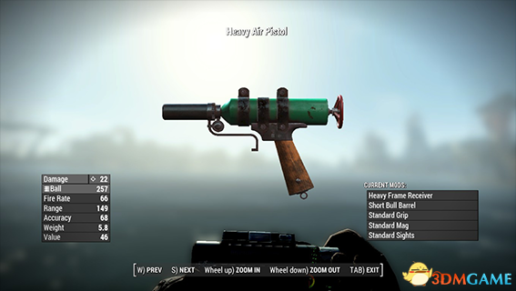 辐射4 压力空气手枪MOD v0.9