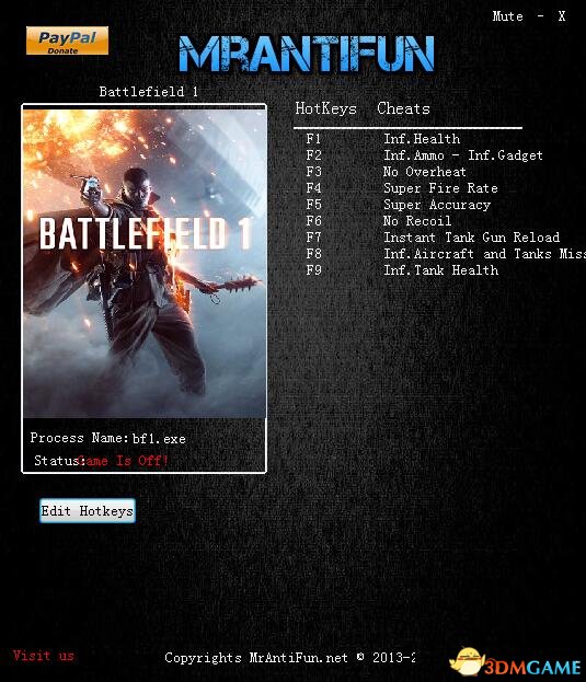 战地1 v16972十项修改器