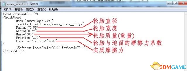 旋转轮胎车辆基本数据修改教程