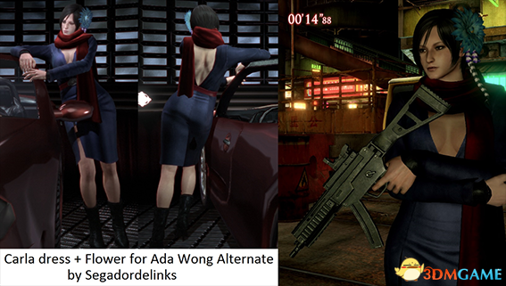 生化危机6 艾达王卡拉性感露背黑色连衣裙套装MOD