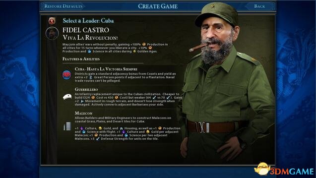 文明6：迭起兴衰 卡斯特罗的古巴MOD