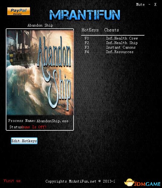 弃船 v0.5.8009四项修改器[MrAntiFun]