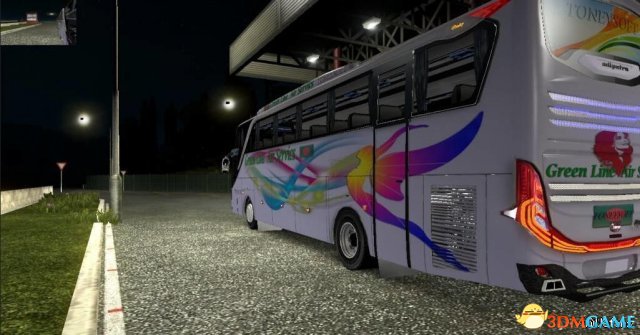 欧洲卡车模拟2 v1.31JET3巴士绿色HD金属皮肤mod